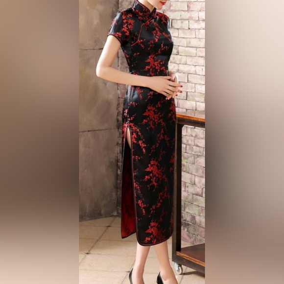 Vintage Traditional Chinese Qipao Style Cheongsam Dress. Size 6. Like New. - Picture 6 of 8